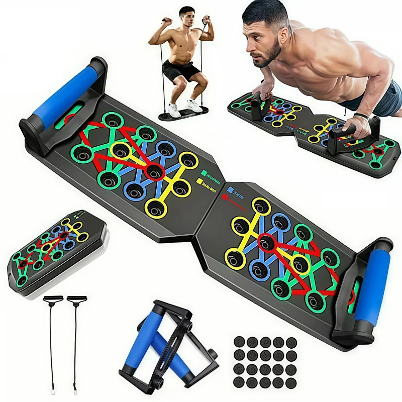 Home Gym Ideas - Tabla de flexiones plegable con bandas