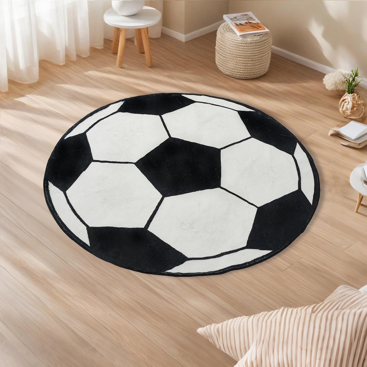 Home Gym For Kids - Alfombra Redonda de Felpa con Diseño
