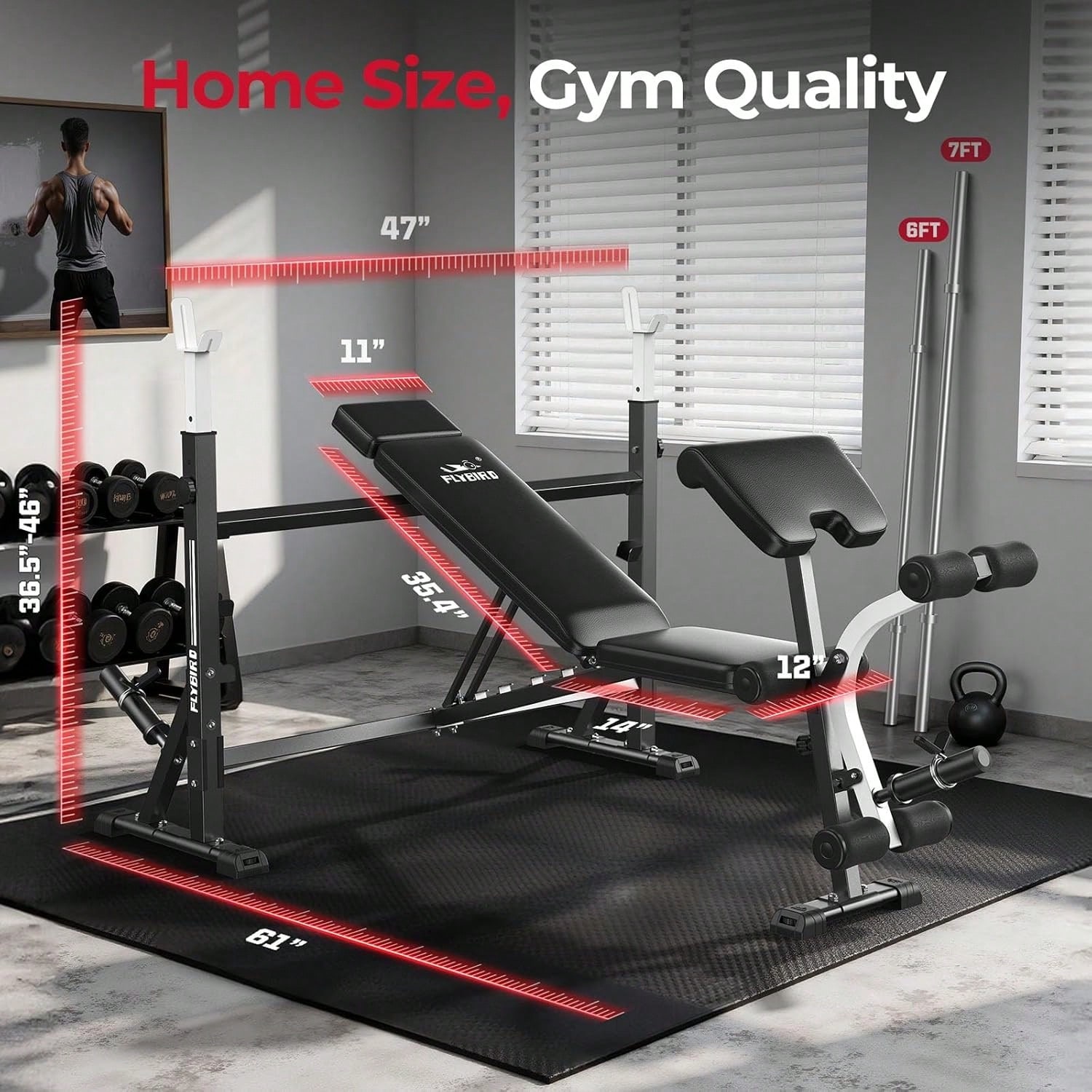 Banco de Pesas Ajustable FLYBI - Home Gym Leg Press reseña y precio