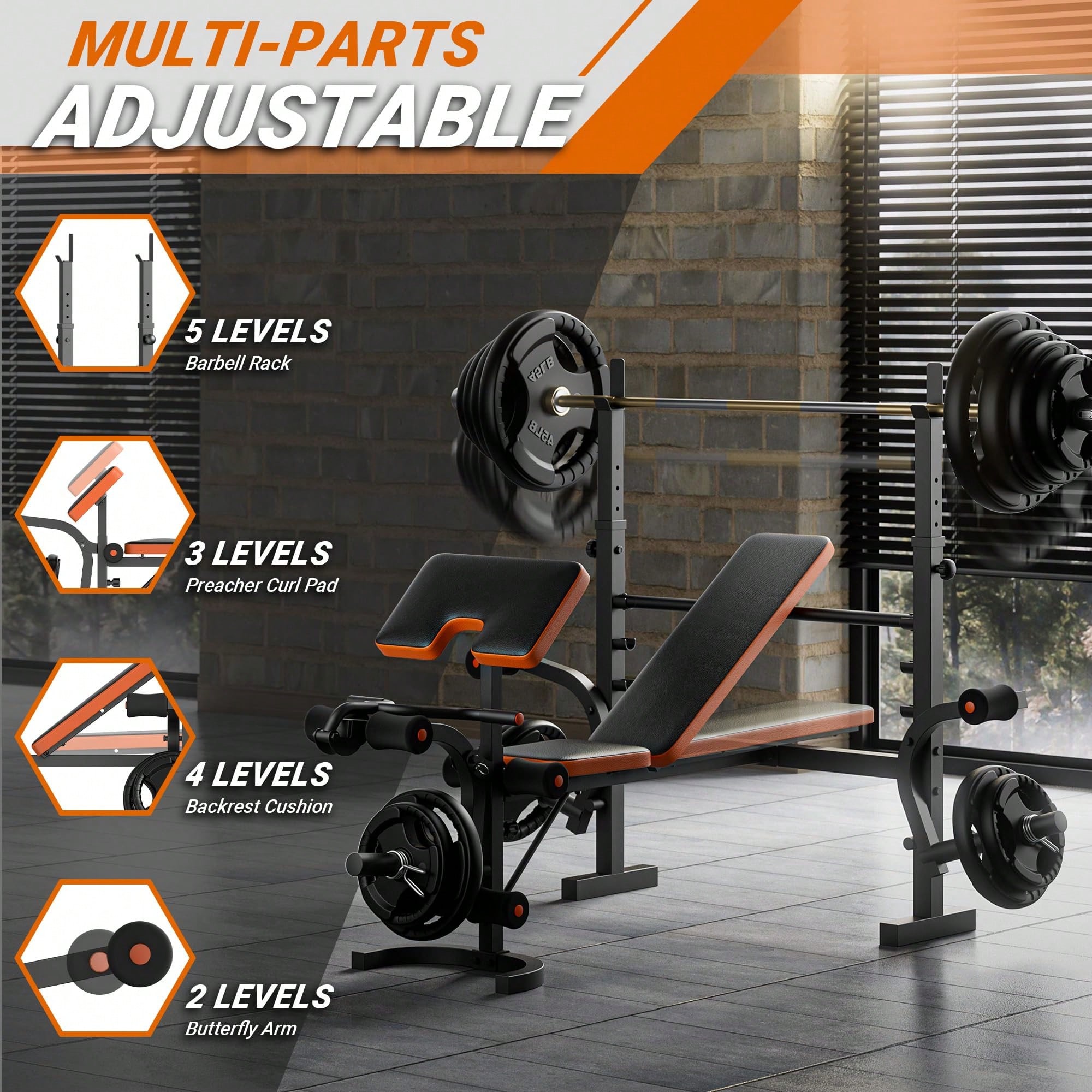 Banco de Pesas GIKPAL, Banco d - Home Gym Leg Press reseña y precio