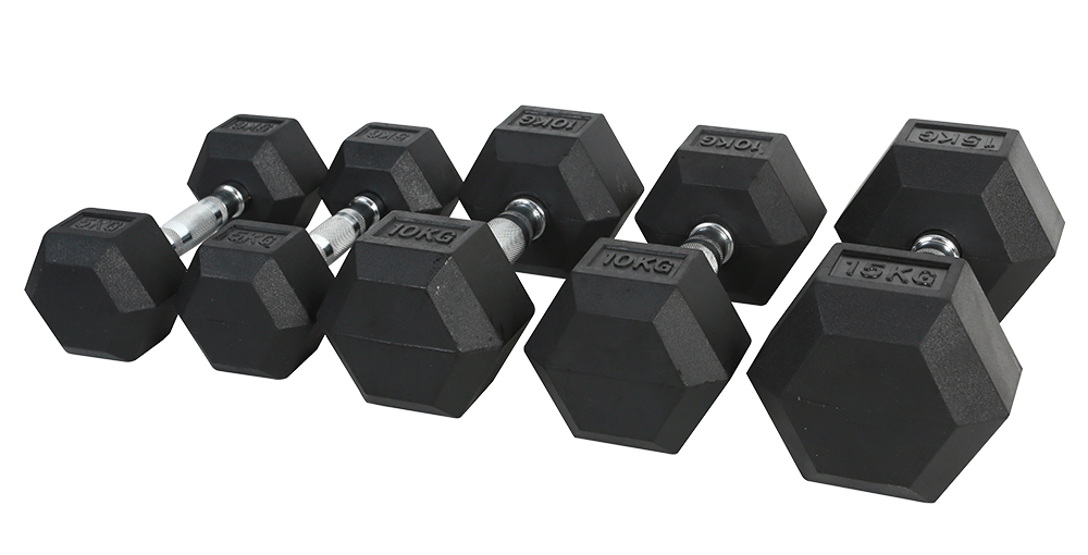 Mancuernas hexagonales de goma - Hex Dumbbell Set reseña y precio