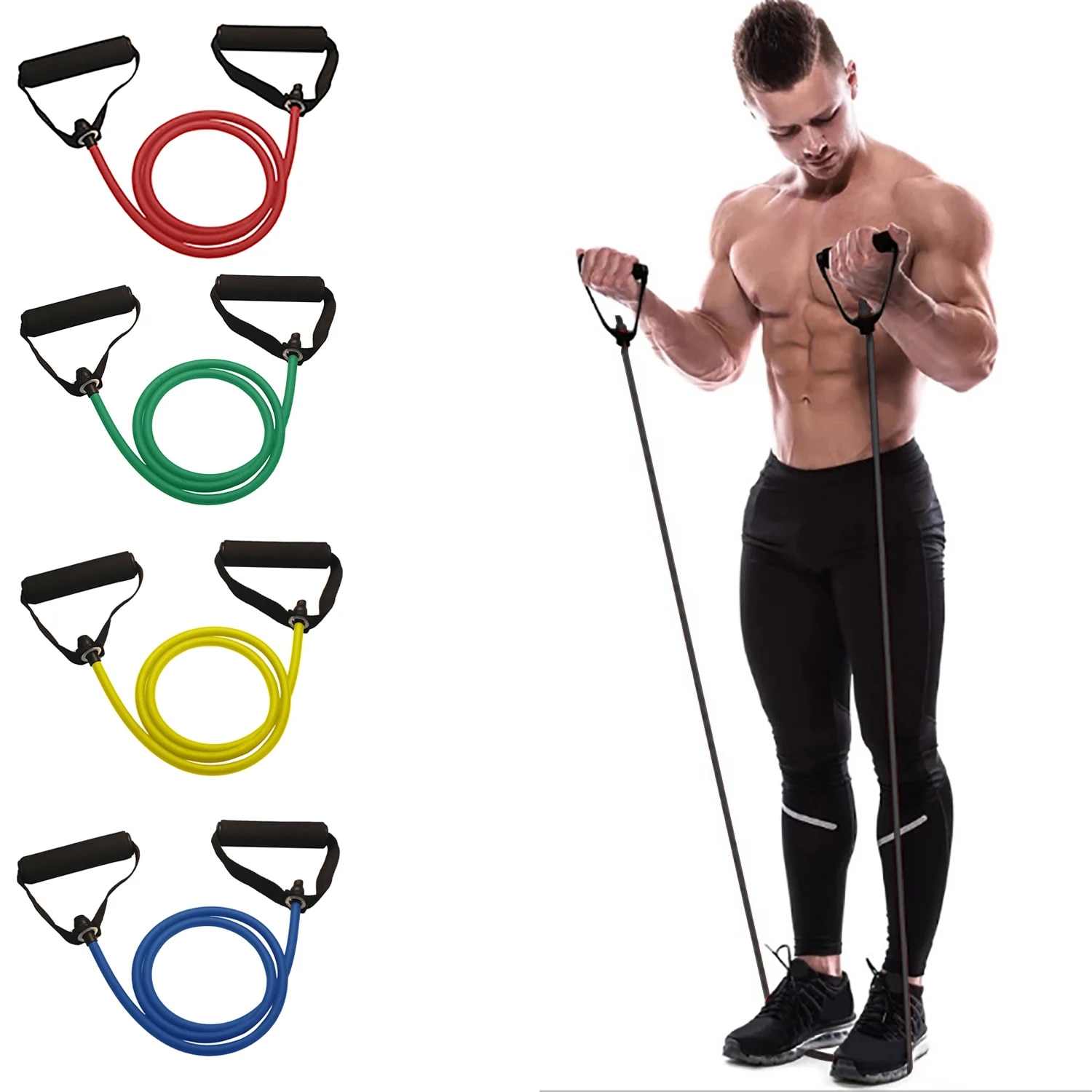 Bandas de resistencia con asas - Home Gym Leg Press reseña y precio
