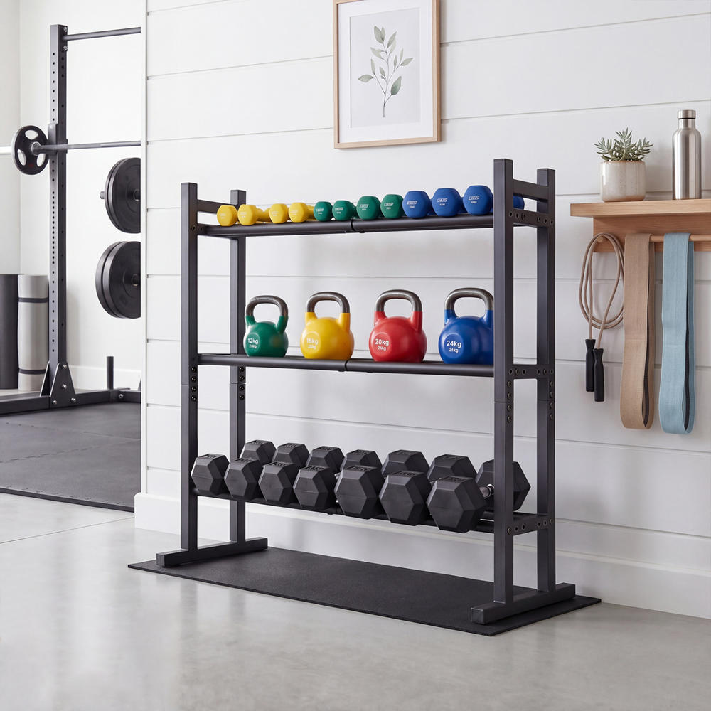 Estante para mancuernas de 3 n - Home Gym Weights reseña y precio