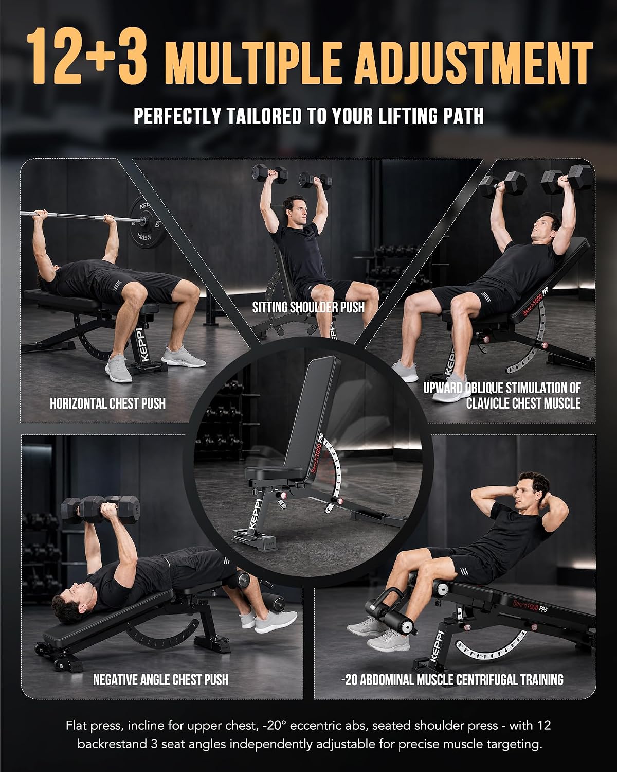 Banco de Pesas Ajustable de 12 - Adjustable Weight Bench reseña y precio