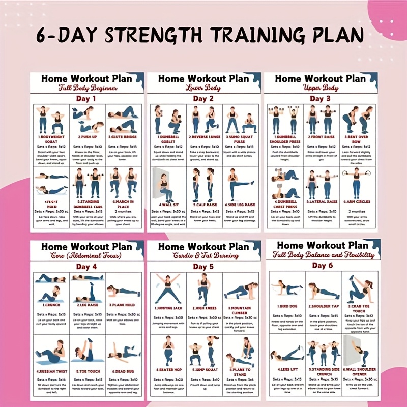6 piezas de carteles de pared  - Workout Plan Home Gym reseña y precio