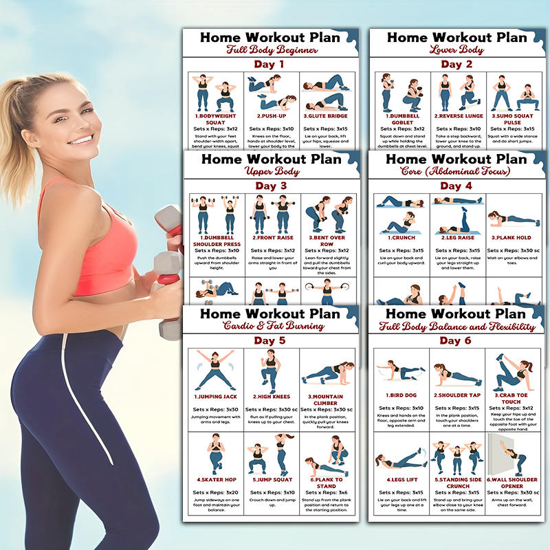6 piezas de carteles de pared  - Workout Plan Home Gym reseña y precio