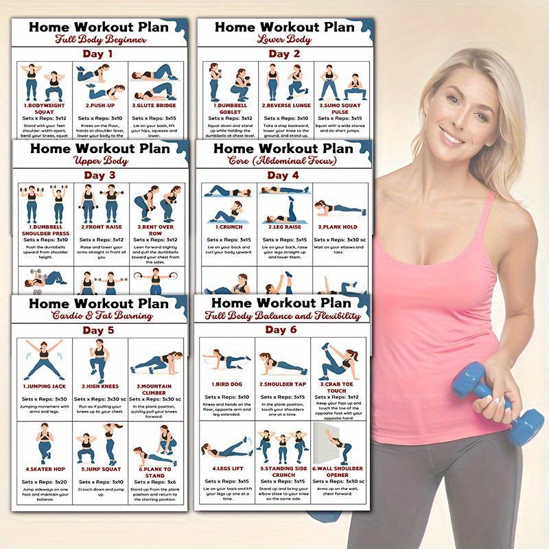 6 piezas de carteles de pared  - Workout Plan Home Gym reseña y precio
